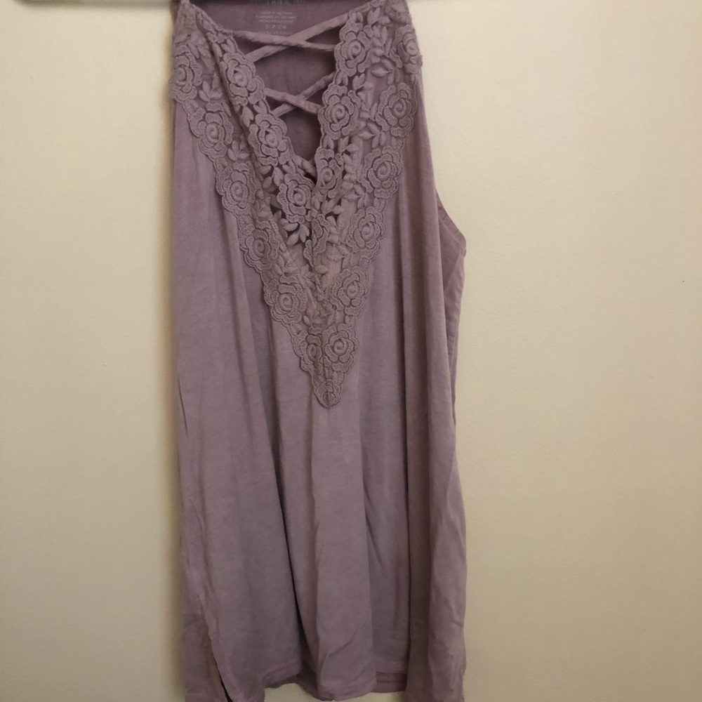 Purple halter tank top (small)